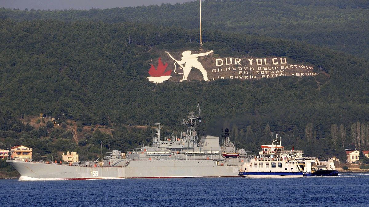 Ukraine’s forces claim to have destroyed a large Russian landing ship in the Black Sea