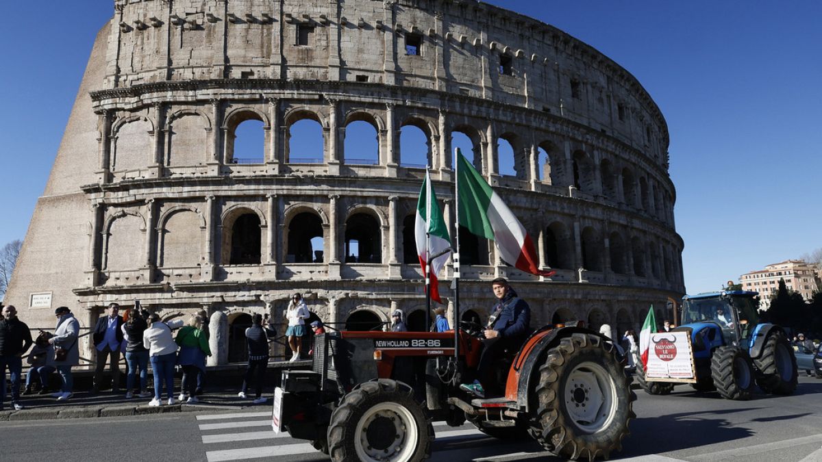Italian farmers hold three rallies in Rome to protest EU rules 