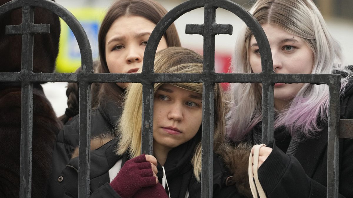 In pictures: Anger and despair as Russians bid farewell to Alexei Navalny 