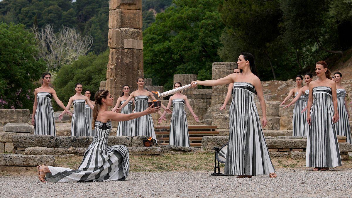 Paris Olympics flame lit at Greek cradle of ancient games 