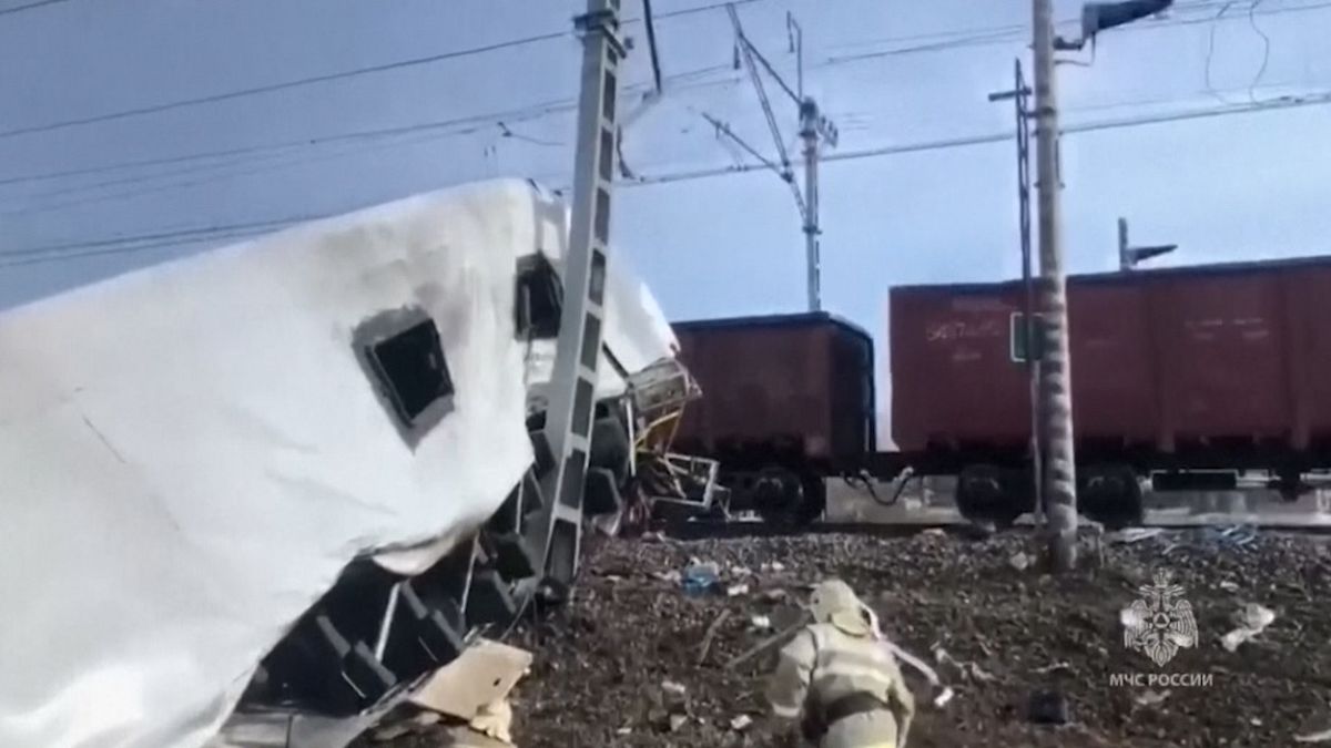 Eight dead as bus collides with train in Russia  
