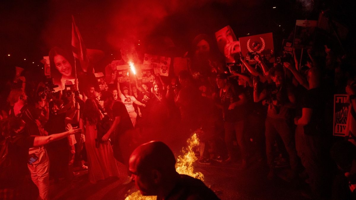 Protests erupt in Tel Aviv over hostages held by Hamas 