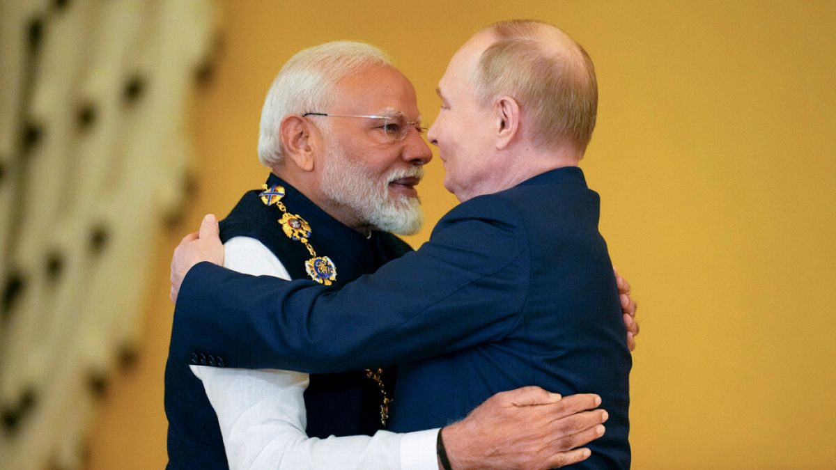 Modi hugs Putin but seemingly condemns Russian hospital attack