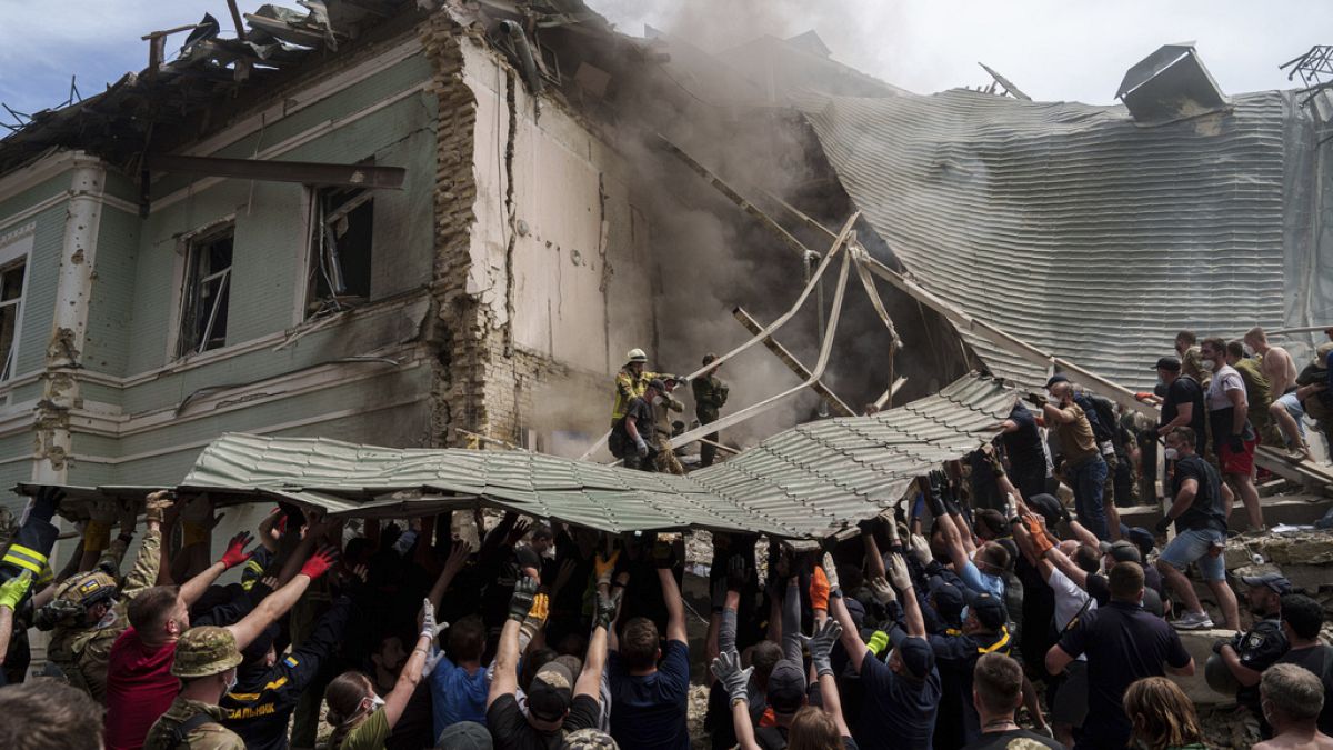 Rescue efforts continue after Russian missile strikes on Kyiv kill dozens